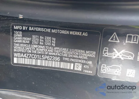 2020 BMW 440I xDrive из США, поврежденный, VIN WBA4Z7C01L5P62396